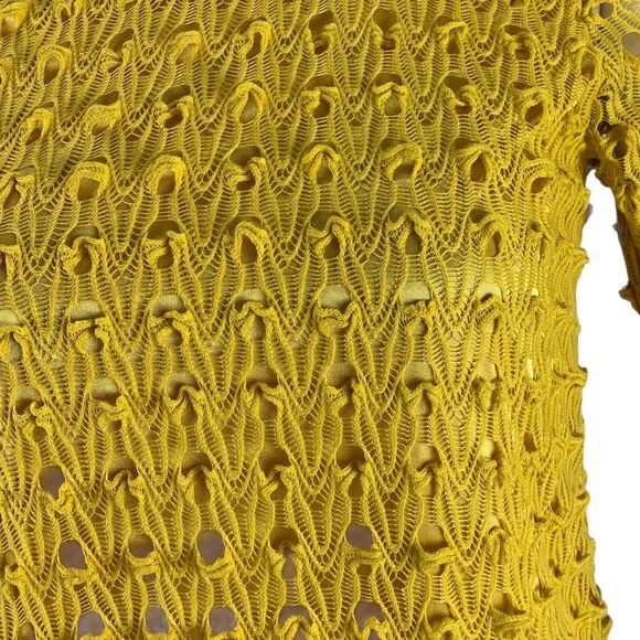 Pretty Angels Small Dress Silk Boho Yellow One Piece Accordion Skirt - Picture 7 of 8